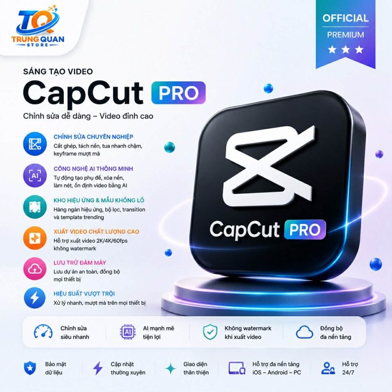 Mua tài khoản Capcut Pro