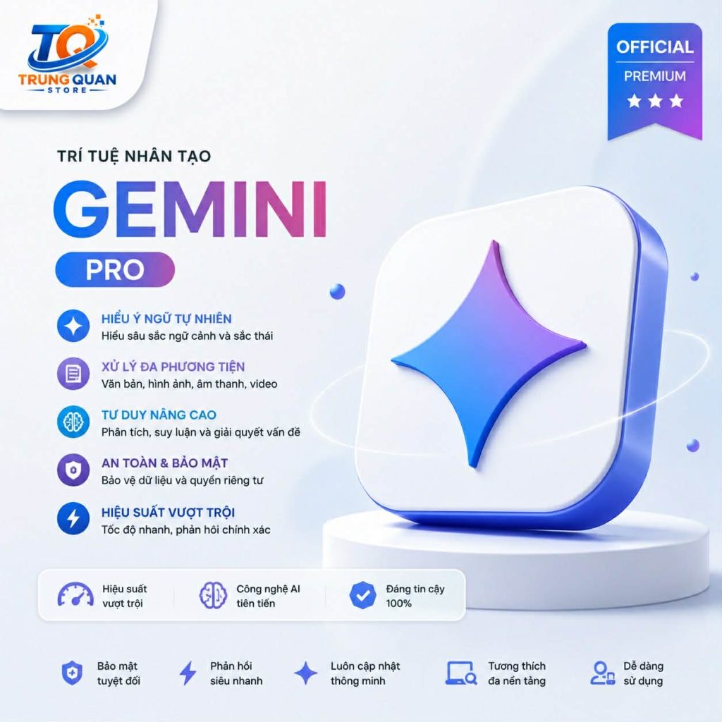 Nâng Cấp Tài Khoản Gemini Pro AI Chính Chủ