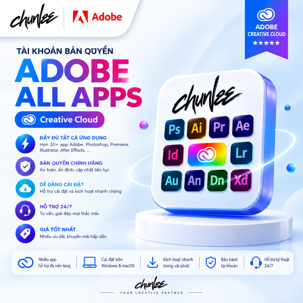 Adobe Creative Cloud Pro Full Apps — Tất cả ứng dụng
